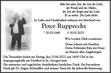 Trauerfeier von Peter Rupprecht