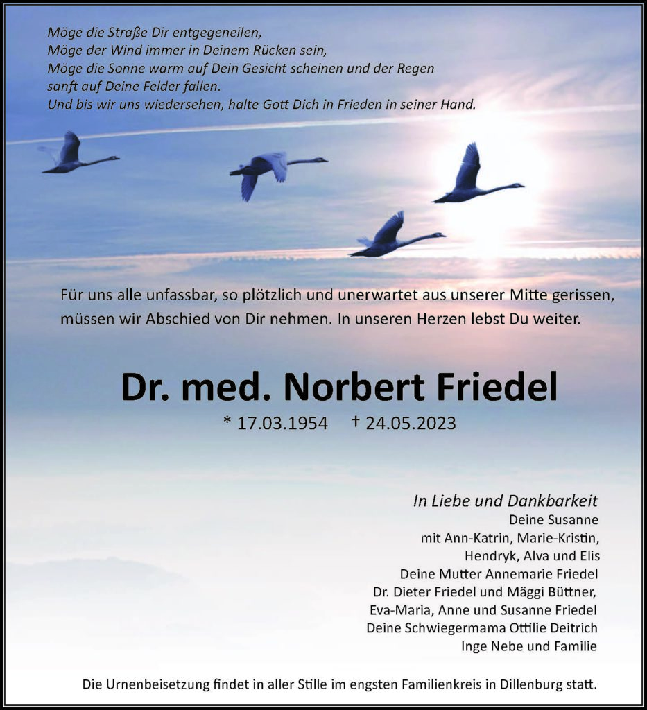 Trauerfeier von Norbert Friedel