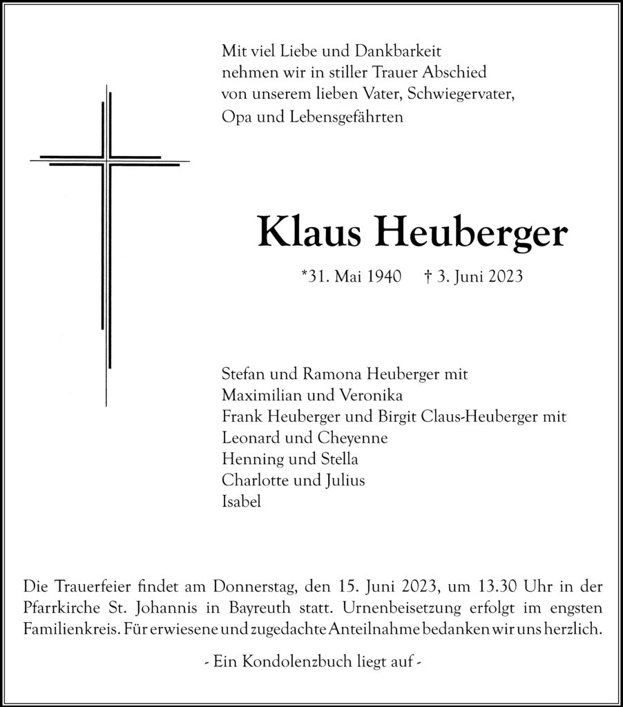Trauerfeier von Klaus Heuberger