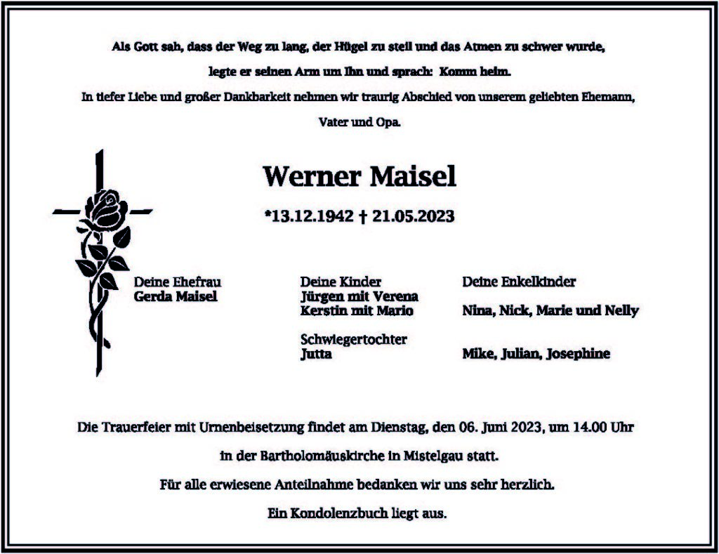 Trauerfeier von Werner Maisel