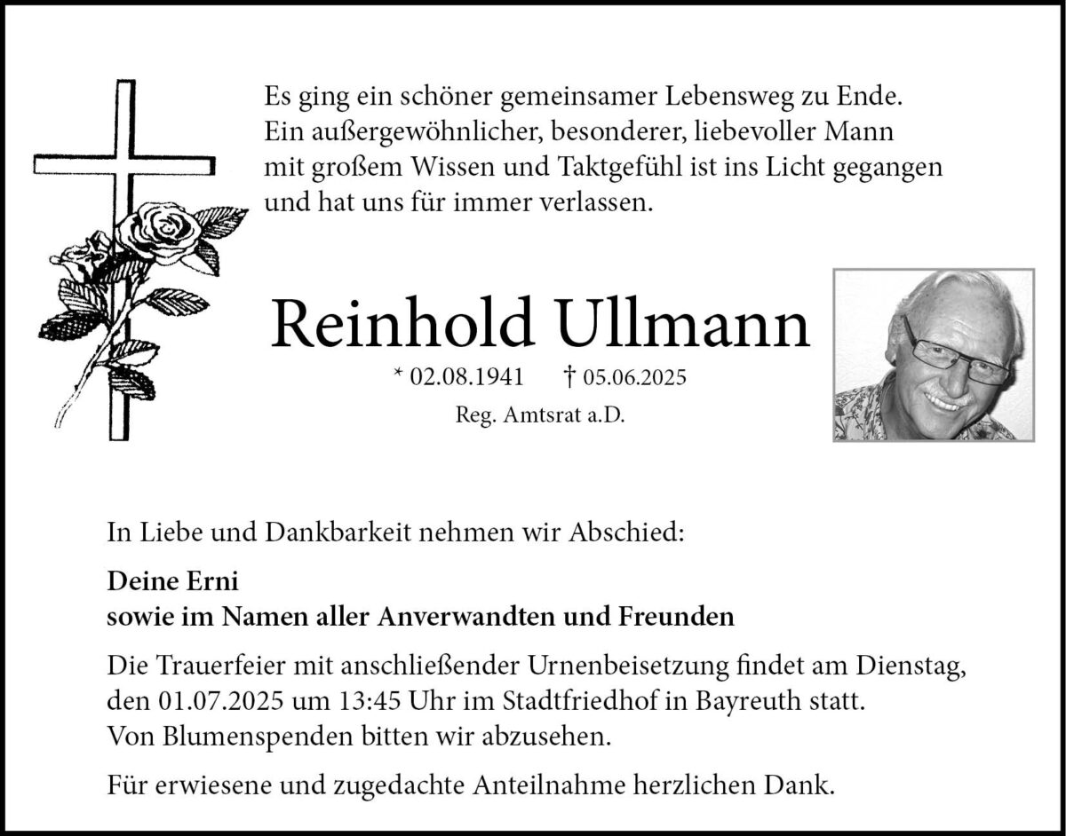 Reinhold Ullmann Traueranzeige