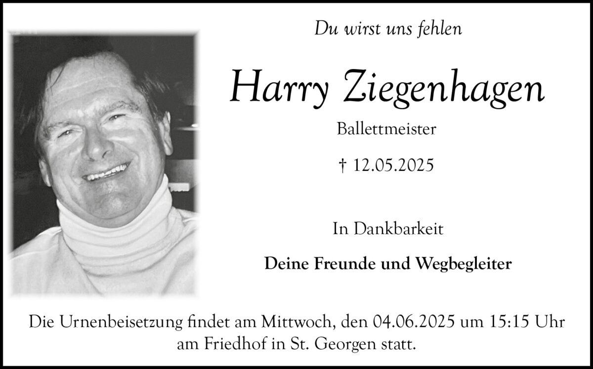 Harry Ziegenhagen Traueranzeige