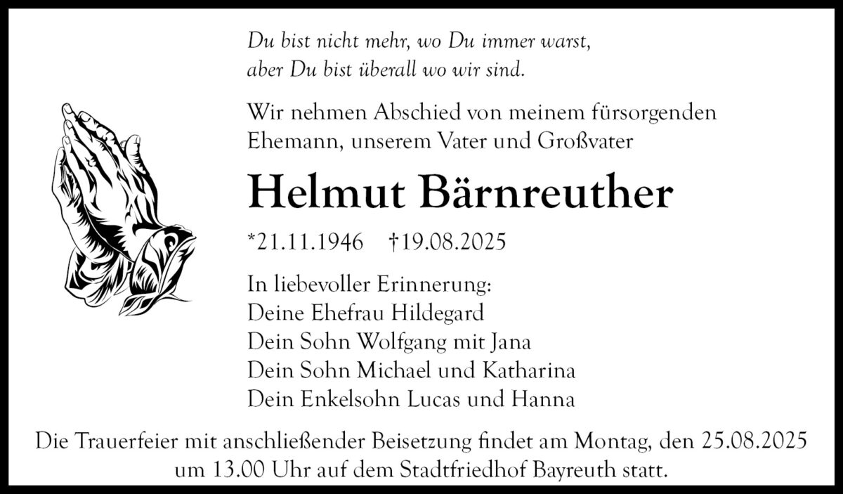 Helmut Bärnreuther Traueranzeige