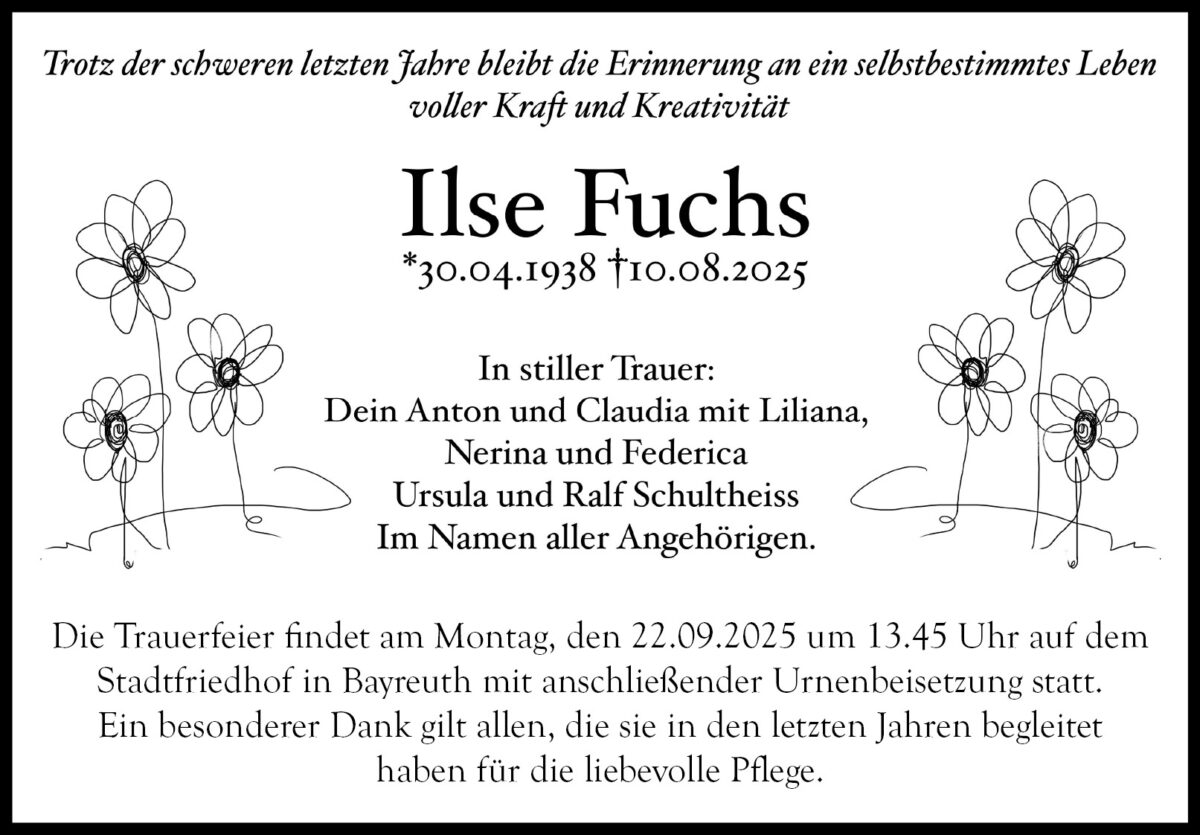 Ilse Fuchs Traueranzeige