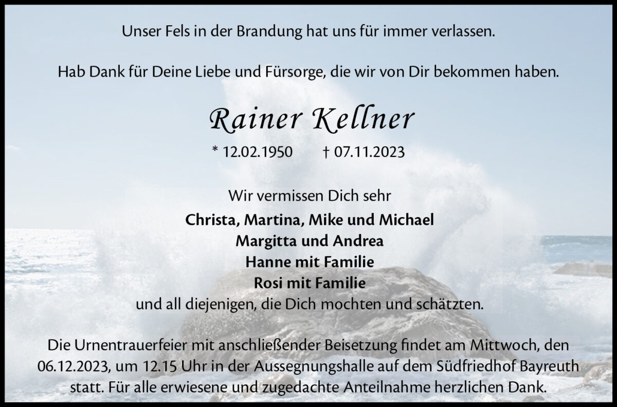 Rainer Kellner Traueranzeige